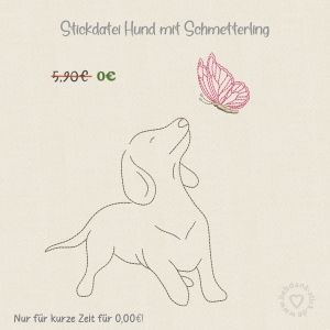 Stickdatei-Hund-mit-Schmetterling