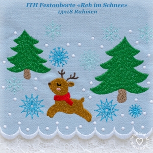 Festonborte-Reh-im-Schnee-Endlosornament-Endlosborte