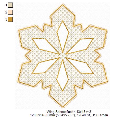 Bild 1 von Wing Needlework Schneeflocke-Ornament 10x10 + 13x18 + 15x24 + 16x26 + 18x30 + 20x20 Rahmen