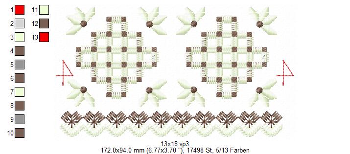 Bild 1 von ITH Hardanger Endlos Ornamenten-Set , Spitzenborten 10x10 + 13x18 + 16x26 + 20x36 Rahmen