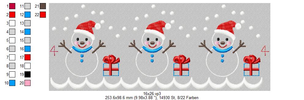 Bild 1 von  Festonborten-Set Schneemann 10x10 + 13x18 + 16x26, Endlosornament, Endlosborte