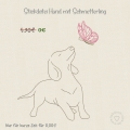Bild 1 von Stickdatei Hund mit Schmetterling