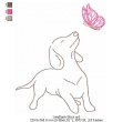 Bild 2 von Stickdatei Hund mit Schmetterling