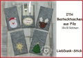 Bild 1 von ITH Filz - Bestecktaschen 10x10 Rahmen, Weihnachten, Tanne, Weihnachtsmann, Rentier, Stern